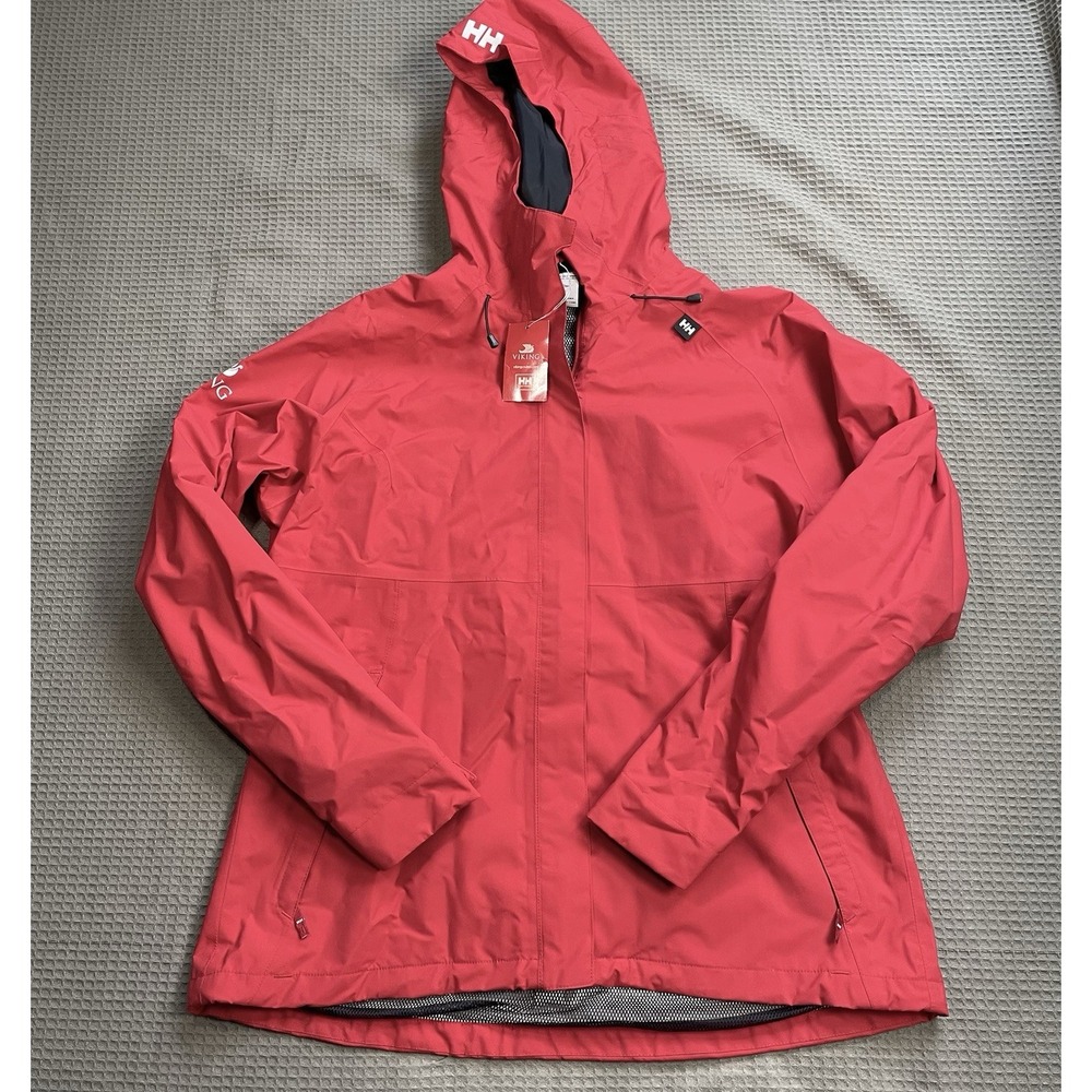 New Helly Hansen Vancouver Rain Jacket XL Womens Red Viking Cruises HellyTech